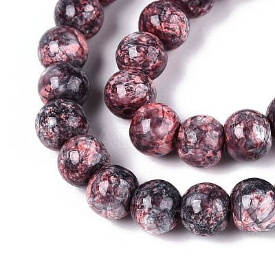 Baking Paint Glass Beads Strands DGLA-N016-6mm-04-1