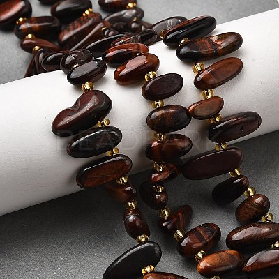 Dyed Natural Red Tiger Eye Beads Strands G-Z091-A17-1