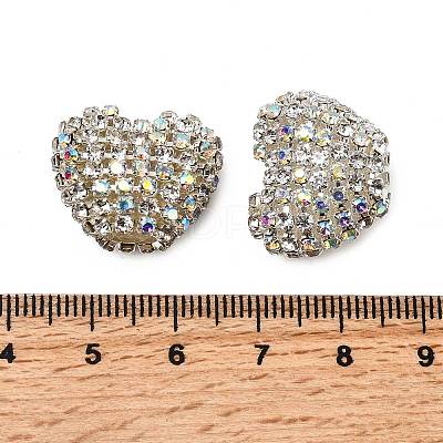 Sparkling Acrylic Heart Beads with Rhinestone Embellishment OACR-NH0001-02A-07-1