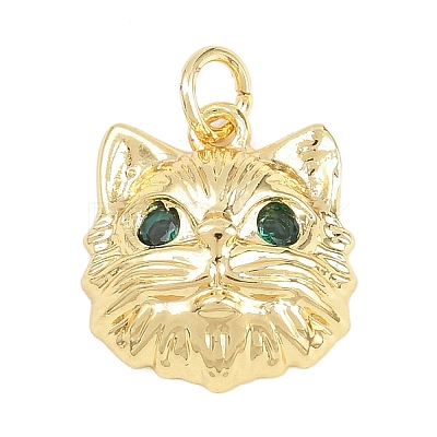 Brass Micro Pave Cubic Zirconia Pendants KK-D258-37G-01-1