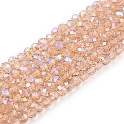 Electroplate Glass Beads Strands EGLA-A044-T1mm-L20-1