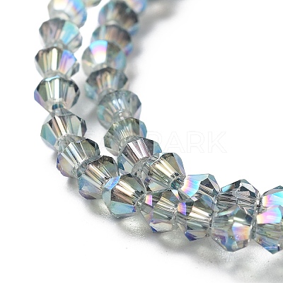 1 Strand Faceted Bicone Full Plated Glass Beads Strands X-EGLA-J026-3mm-F10-1