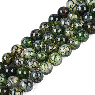 Natural Dragon Veins Agate Beads Strands G-Q948-81J-8MM-1