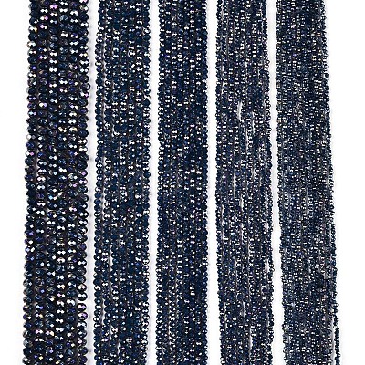 Electroplate Glass Beads Strands EGLA-A044-P2mm-B16-1