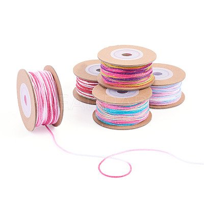 5 Rolls 5 Colors Segment Dyed Macrame Cotton Cord OCOR-TA0004-05A-1