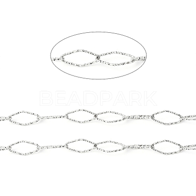Tarnish Resistant 304 Stainless Steel Textured Horse Eye Link Chains CHS-I020-01B-P-1