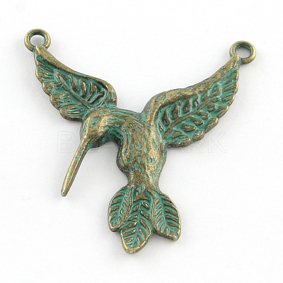 Hummingbird Charm Zinc Alloy Pendants X-PALLOY-R065-115-FF-1