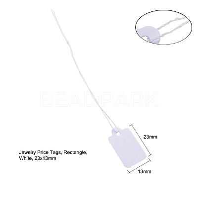 White Rectangle Jewelry Price Tags X-TOOL-C003-02-1