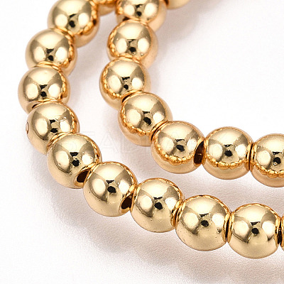 Electroplate Non-magnetic Synthetic Hematite Bead Strands G-Q466-4mm-04-1