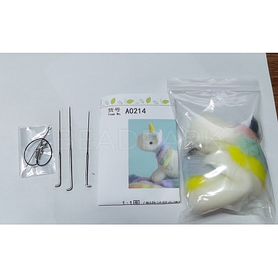 Cartoon Dinosaur Shape Needle Felting Starter Kit DOLL-PW0005-061B-1