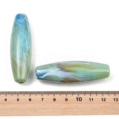 Two Tone Opaque Acrylic Imitation Gemstone Beads OACR-T033-09B-1