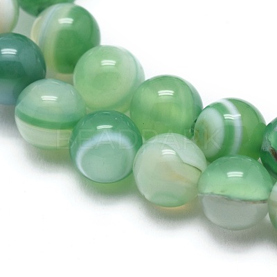 Natural Striped Agate/Banded Agate Beads Strands G-I254-03C-04-1