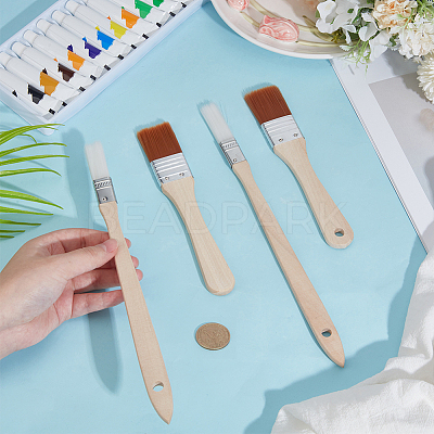 4Pcs 2 Styles Nylon Bristle Paint Brush AJEW-GF0012-96-1