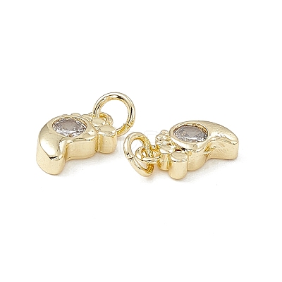 Brass Glass Charms KK-E068-VB232-1