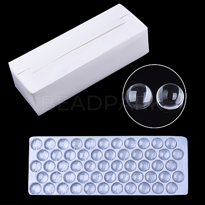 Transparent Glass Cabochons GGLA-R026-25mm-B-1