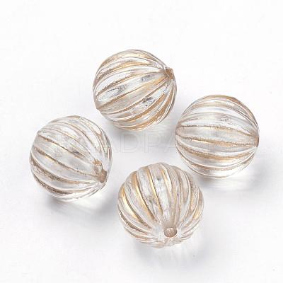 Plating Transparent Acrylic Beads PACR-Q115-60-12mm-1