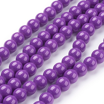 Painted Glass Bead Strands X-DGLA-S071-8mm-52-1