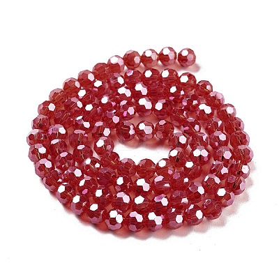 Electroplate Transparent Glass Beads Strands EGLA-A035-T6mm-A01-1