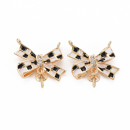 Brass Micro Pave Cubic Zirconia Connector Charms LS-KK-S364-010-1