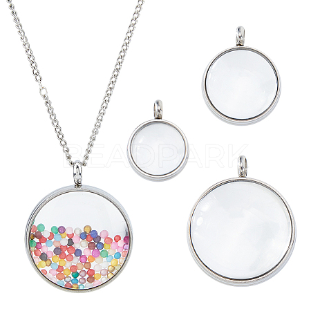 3Pcs 3 Styles Glass Pendants STAS-FH0002-47-1