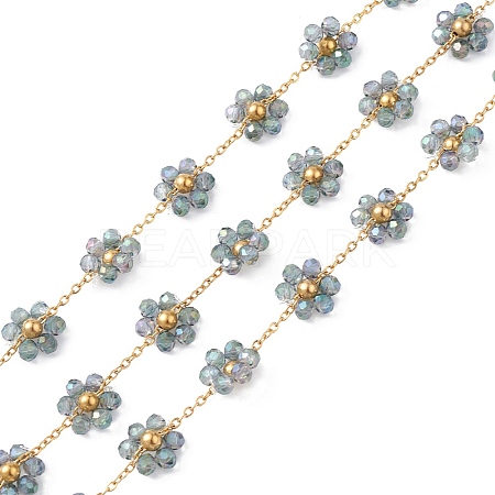 Flower Glass Beaded Chains CHS-P016-41G-1