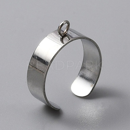 Stainless Steel Open Cuff Finger Ring Components STAS-WH0029-40A-P-1