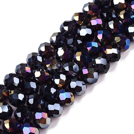 Electroplate Glass Beads Strands X-EGLA-A044-T6mm-B15-1