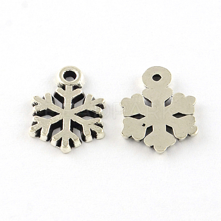 Snowflake Tibetan Style Alloy Pendants TIBEP-R344-18AS-LF-1