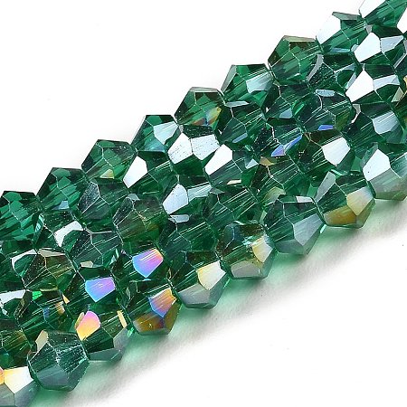 Transparent Electroplate Glass Beads Strands EGLA-A039-T6mm-B10-1