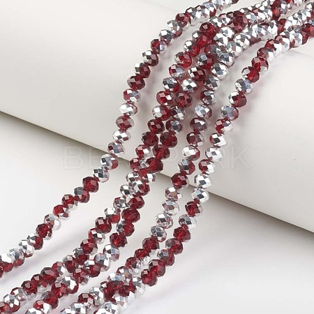 Electroplate Transparent Glass Beads Strands EGLA-A034-T4mm-M02-1