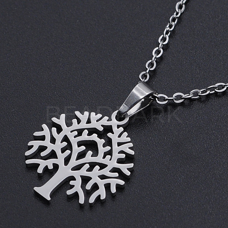 Non-Tarnish 201 Stainless Steel Pendant Necklaces NJEW-S105-JN537-45-1-1