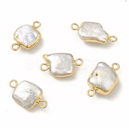 Baroque Natural Keshi Pearl Connector Charms PEAR-P004-02KCG-1