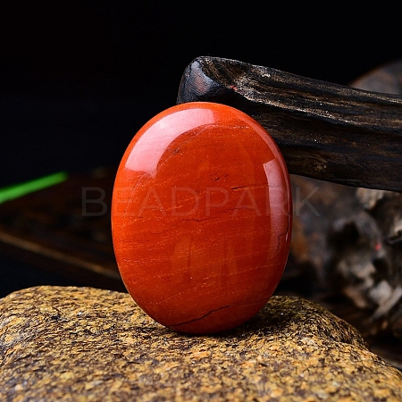 Natural Red Jasper Oval Palm Stone Massager LS-PW-WG63539-22-1