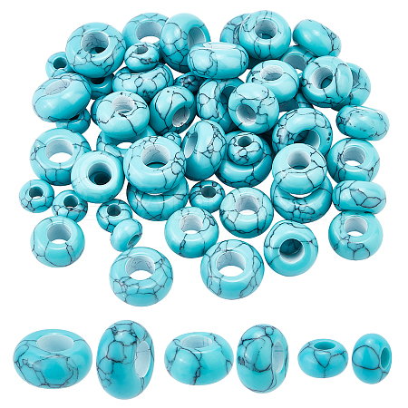   60Pcs 3 Style Synthetic Turquoise Beads TURQ-PH0001-03-1