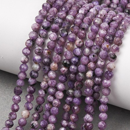 Natural Charoite Beads Strands GG-CBAA8F4-B09-4mm-A-1