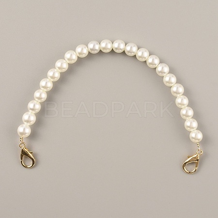 Resin Imitation Pearl Beaded Chain Purse Strap Extenders FIND-WH0143-96E-1