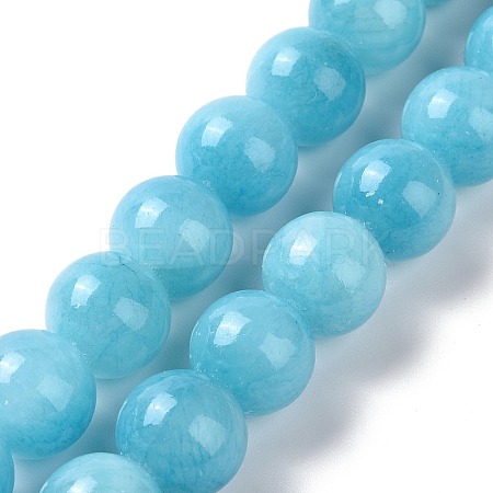 Natural Mashan Jade Round Beads Strands G-D263-12mm-XS20-1
