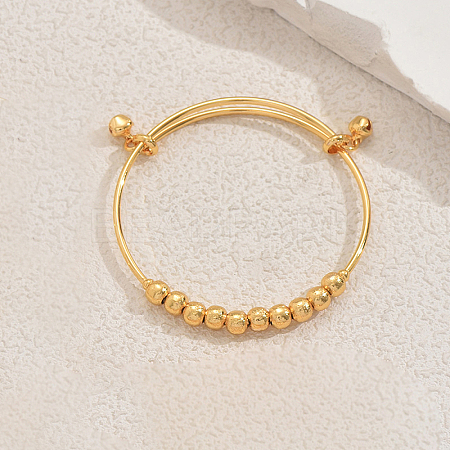 Adjustable Brass Bell Charm Bangles NI8810-4-1