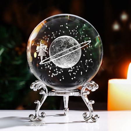 Inner Carving Planet Glass Crystal Ball Diaplay Decoration PW-WG6A189-01-1