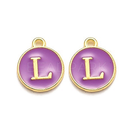 Golden Plated Alloy Enamel Charms ENAM-Q437-12L-1