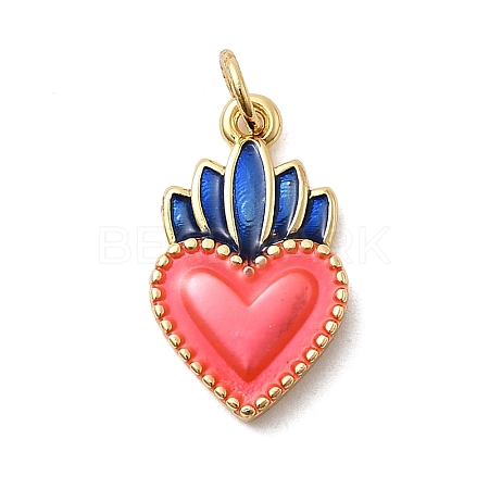 Brass Enamel Pendants KK-P338-34C-G-1