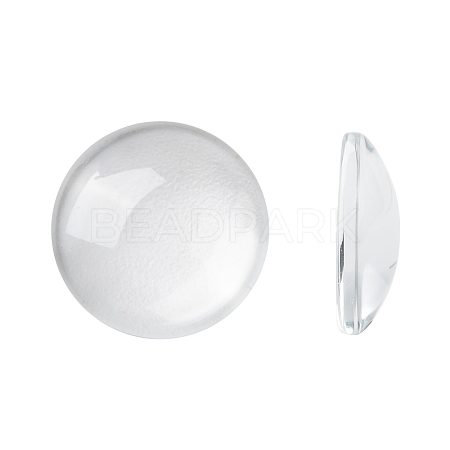Transparent Glass Cabochons X-GGLA-R026-16mm-1