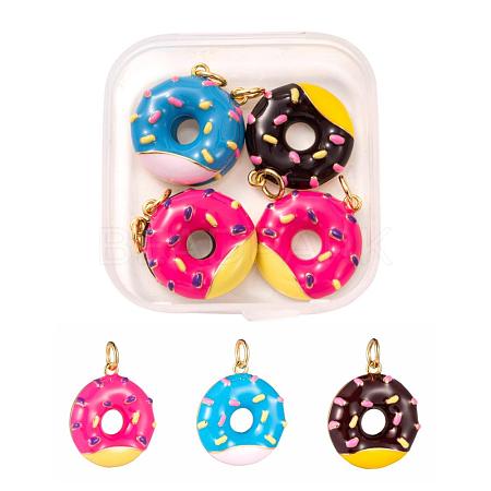 6Pcs 3 Colors Brass Enamel Pendants KK-LS0001-31-1