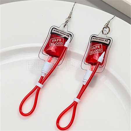 Blood Bag Plastic Dangle Earrings FS-WG7E43C-01-1