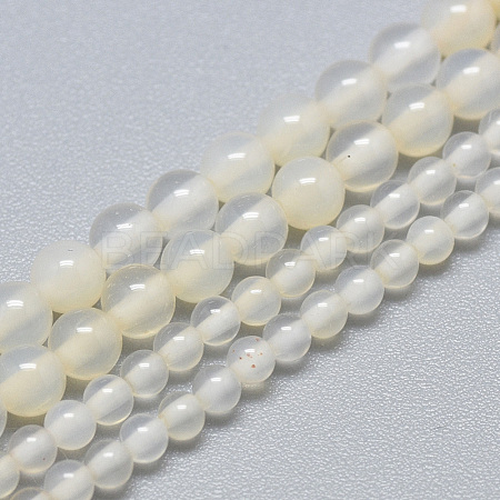 Natural White Chalcedony Beads Strands G-S266-2mm-13-1