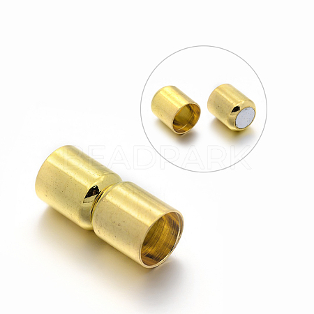 Brass Magnetic Clasps X-KK-E641-01-7x16mm-G-1
