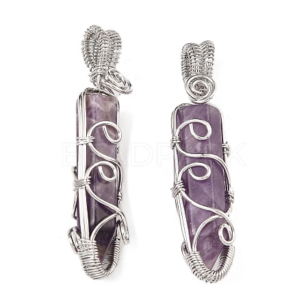 Natural Amethyst Pendants G-K338-28P-06-1