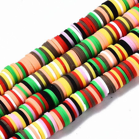Handmade Polymer Clay Beads Strands X-CLAY-R089-8mm-149-1