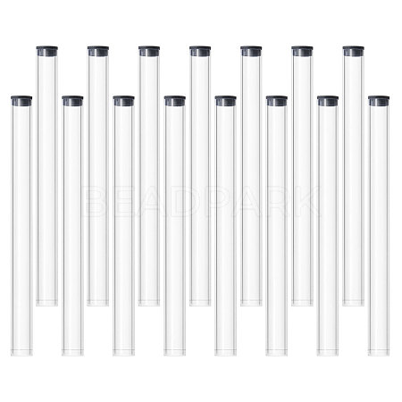 Acrylic Incense Storage Tube with Black Cap for Incense Sticks AJEW-WH0561-31-1