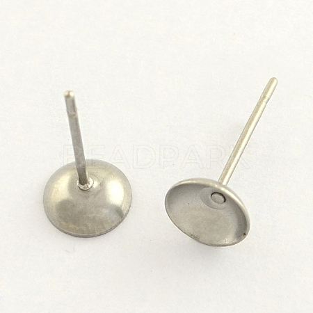 Tarnish Resistant 304 Stainless Steel Post Stud Earring Findings STAS-R063-51-1